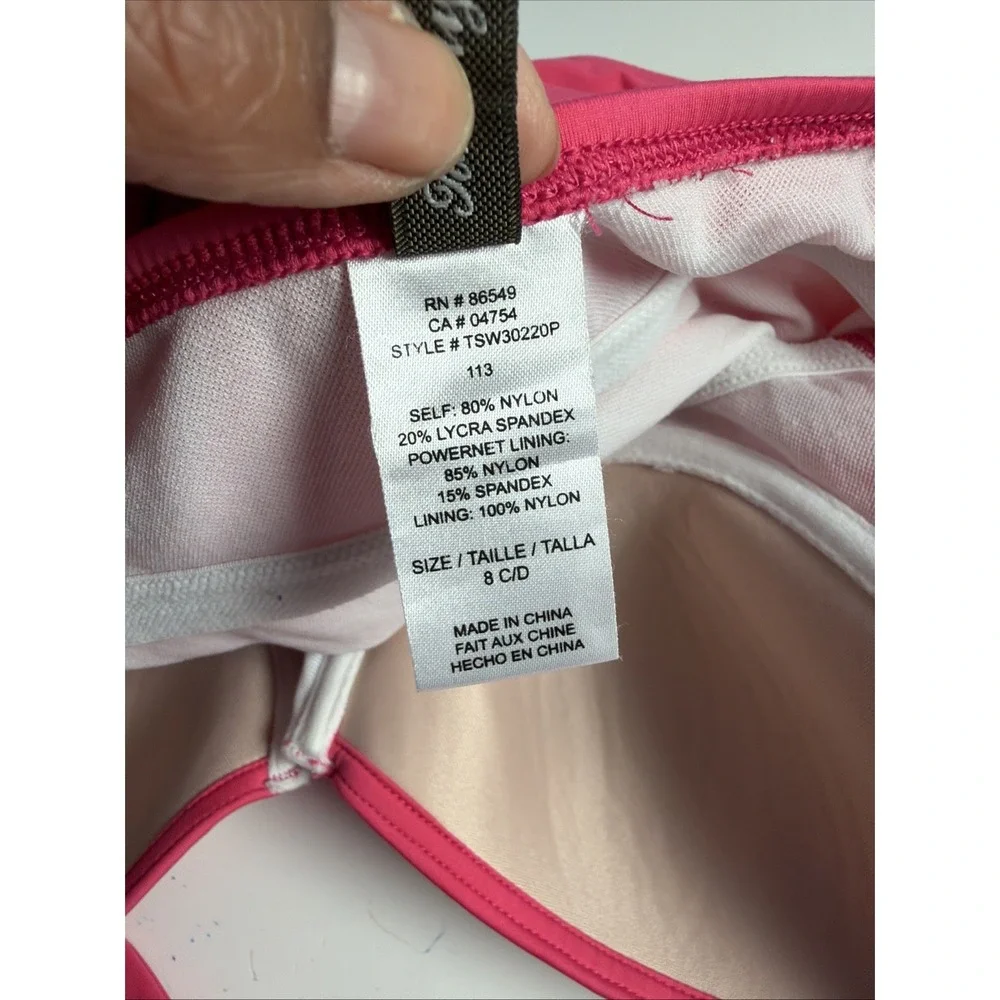 Tommy Bahama Hot Pink Halter Tie One Piece Swimsuit‎ Size 8 Beach Wired